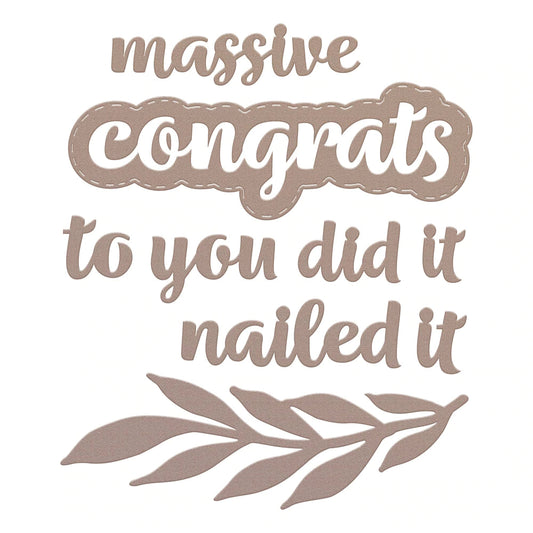 Dies - Homely Florals Cutting Die - Congrats Sentiment set Arts & Crafts Couture Creations