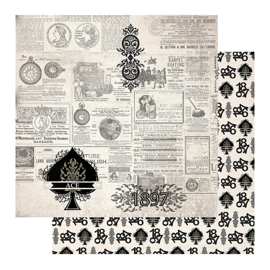 Double Sided Patterned Papers - Gentleman's Emporium Collection #06A Arts & Crafts Couture Creations