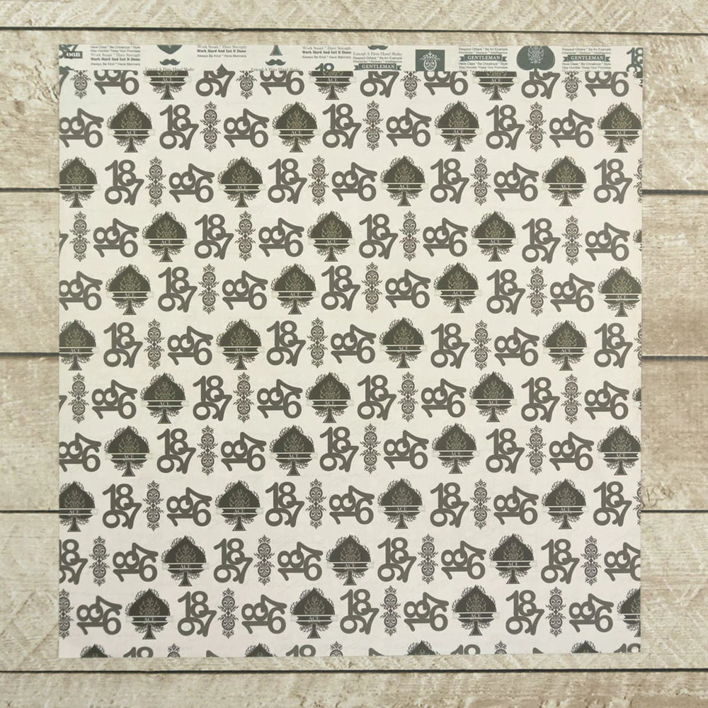 Double Sided Patterned Papers - Gentleman's Emporium Collection #06A Arts & Crafts Couture Creations