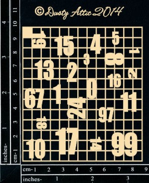 Dusty Attic - Mini Number Grid - Chipboard Arts & Crafts Dusty Attic