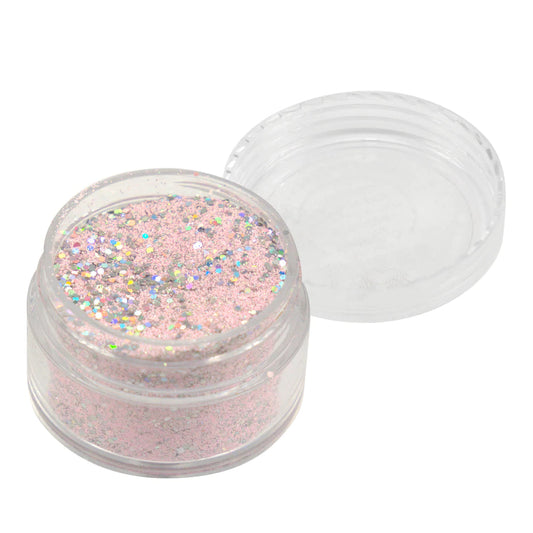 Embossing powder - Pastel Pink with Holographic silver glitter ( Super Fine ) Arts & Crafts Couture Creations
