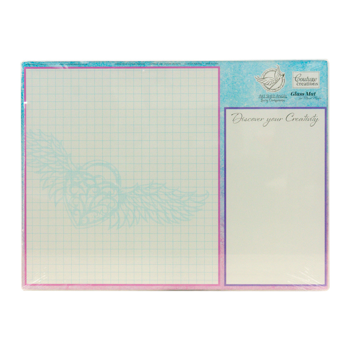 Glass Mat for Mixed Media - 395 x 298mm (15.5 x 11.7in) - palette and working area Arts & Crafts Couture Creations