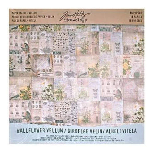 Tim Holtz- Idea-ology  Paper Stash Vellum - Wildflower