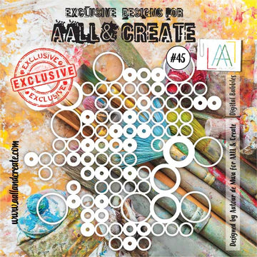 AALL & CREATE - 6X6  Stencil  - Digital Bubbles #45