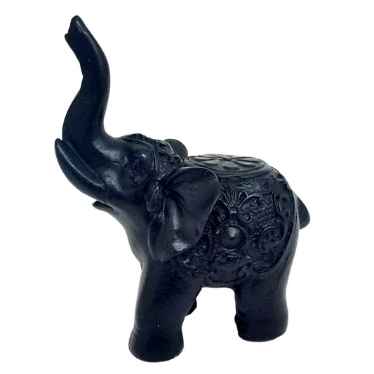 Incense Holder - Black Resin Elephant