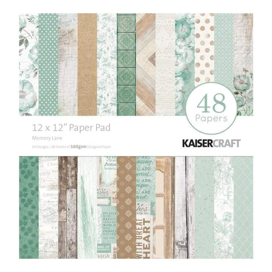 Kaisercraft - Paper Pad 12in x 12in 48 papers - Memory Lane Arts & Crafts Kaisercraft
