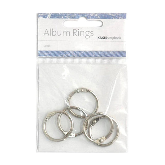 Kaisercraft - Split Metal Album Rings 5 pack (3.5cm) - Silver Arts & Crafts Kaisercraft