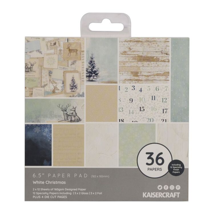 Kaisercraft - White Christmas 6.5 x 6.5 Paper Pads Arts & Crafts Kaisercraft