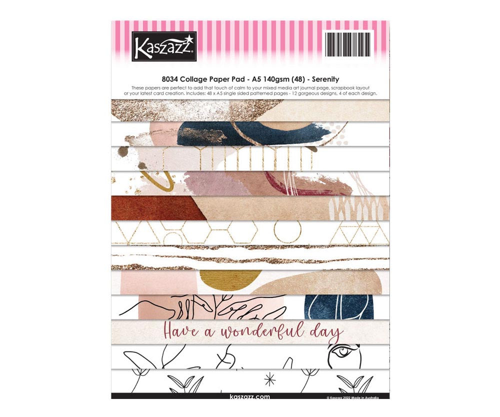 Kaszazz Collage Paper Pad - Serenity Arts & Crafts Kaszazz