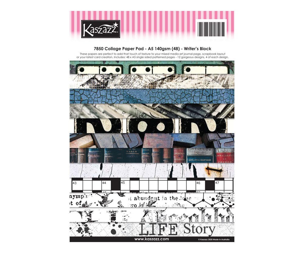 Kaszazz Collage Paper Pad - Writer's Block Arts & Crafts Kaszazz