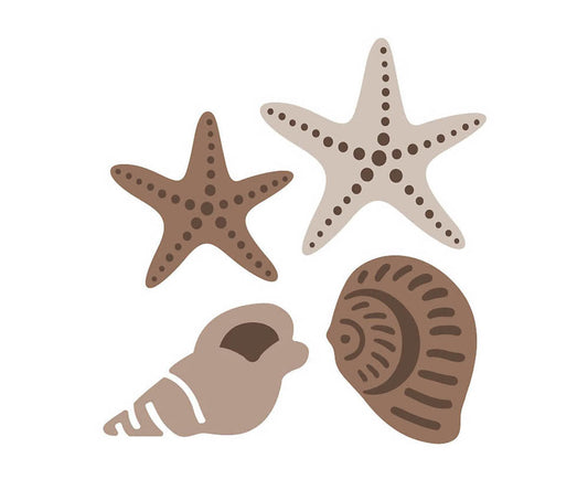 Kaszazz Paper Die - Shells and Starfish Arts & Crafts Kaszazz
