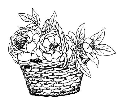 Kaszazz Stamp & Die - Basket of Flowers Arts & Crafts Kaszazz
