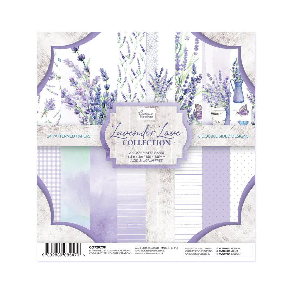 Lavender Love 12 X12 Paper Pad ( 8 designs x 3) 24 sheets Arts & Crafts Kaisercraft