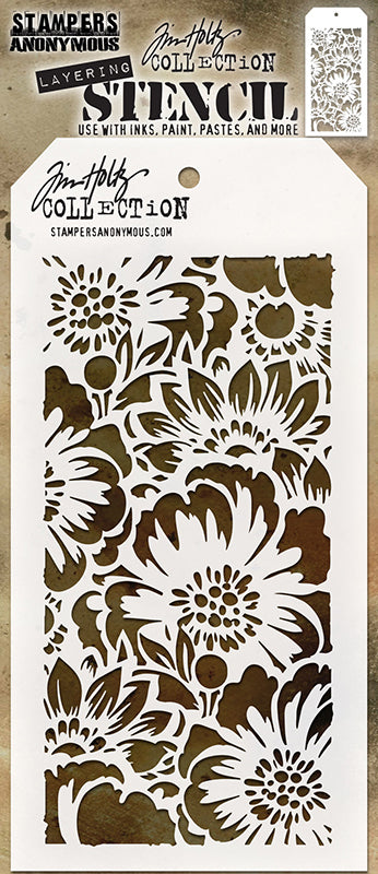Layering Stencil - Stampers Anonymous - Bouquet Arts & Crafts Tim Holtz