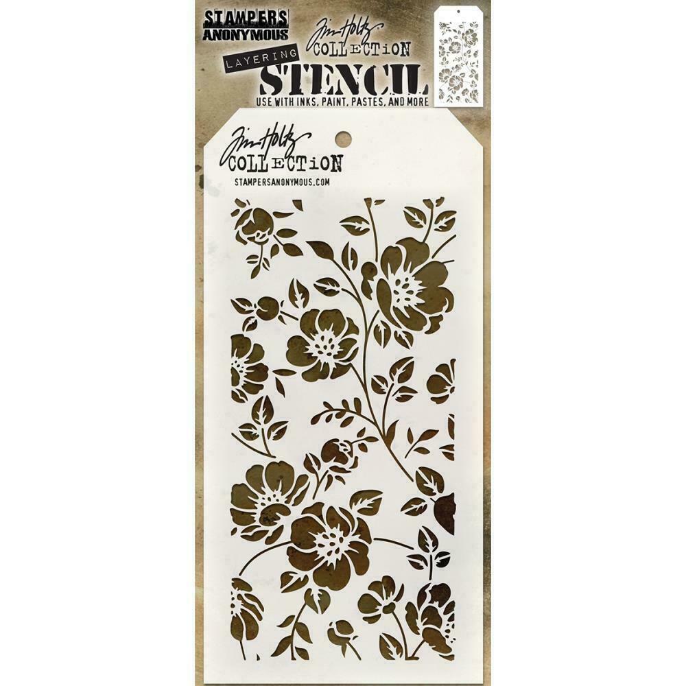 Layering Stencil - Stampers Anonymous - Floral Arts & Crafts Tim Holtz