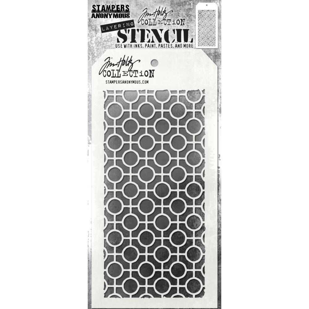 Layering Stencil - Stampers Anonymous - Linked Circles Arts & Crafts Tim Holtz