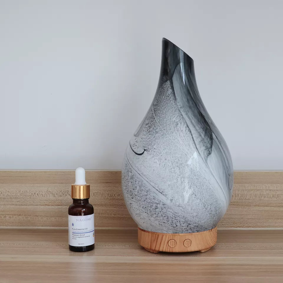 Marbled Glass Ultrasonic Aroma Essential Oil Diffuser 100ml Health & Beauty 10Cats