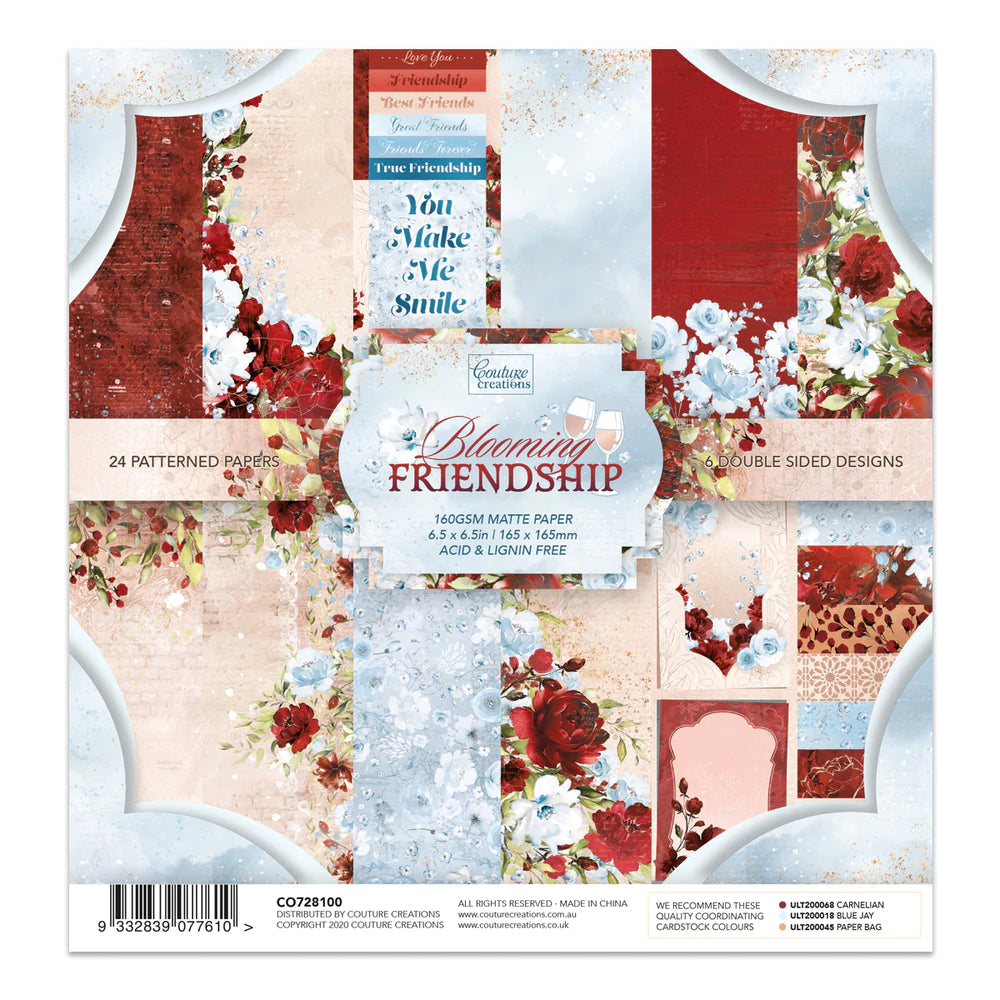 Paper Pad - Blooming Friendship 6.5 x 6.5 (24 sheets) Arts & Crafts Couture Creations