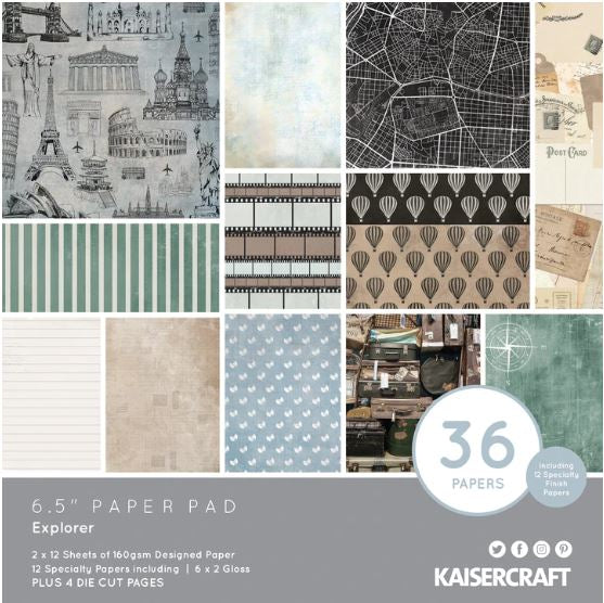 Paper Pad - Explorer 6.5 x 6.5 (36 sheets) Arts & Crafts Kaisercraft