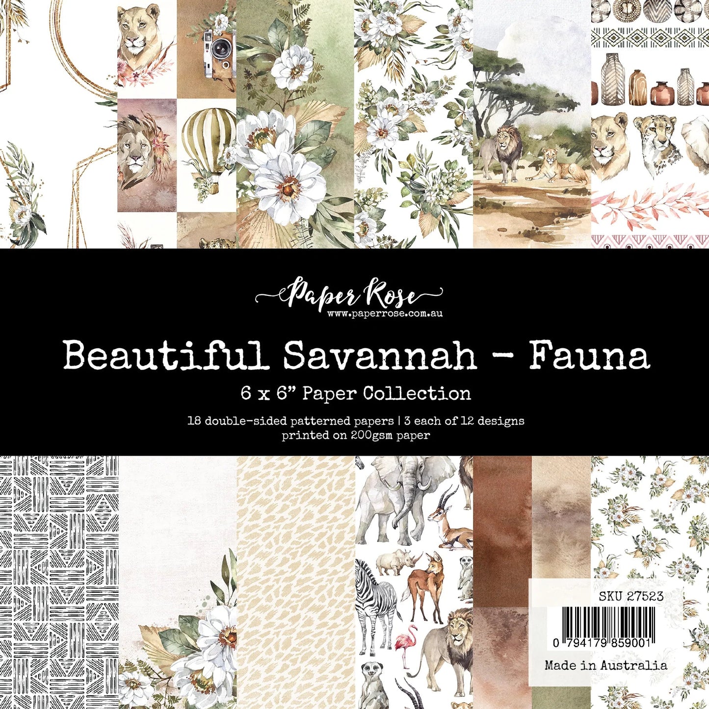 Paper Rose - Beautiful Savannah - Fauna 6x6 Paper Collection Arts & Crafts Paper Rose