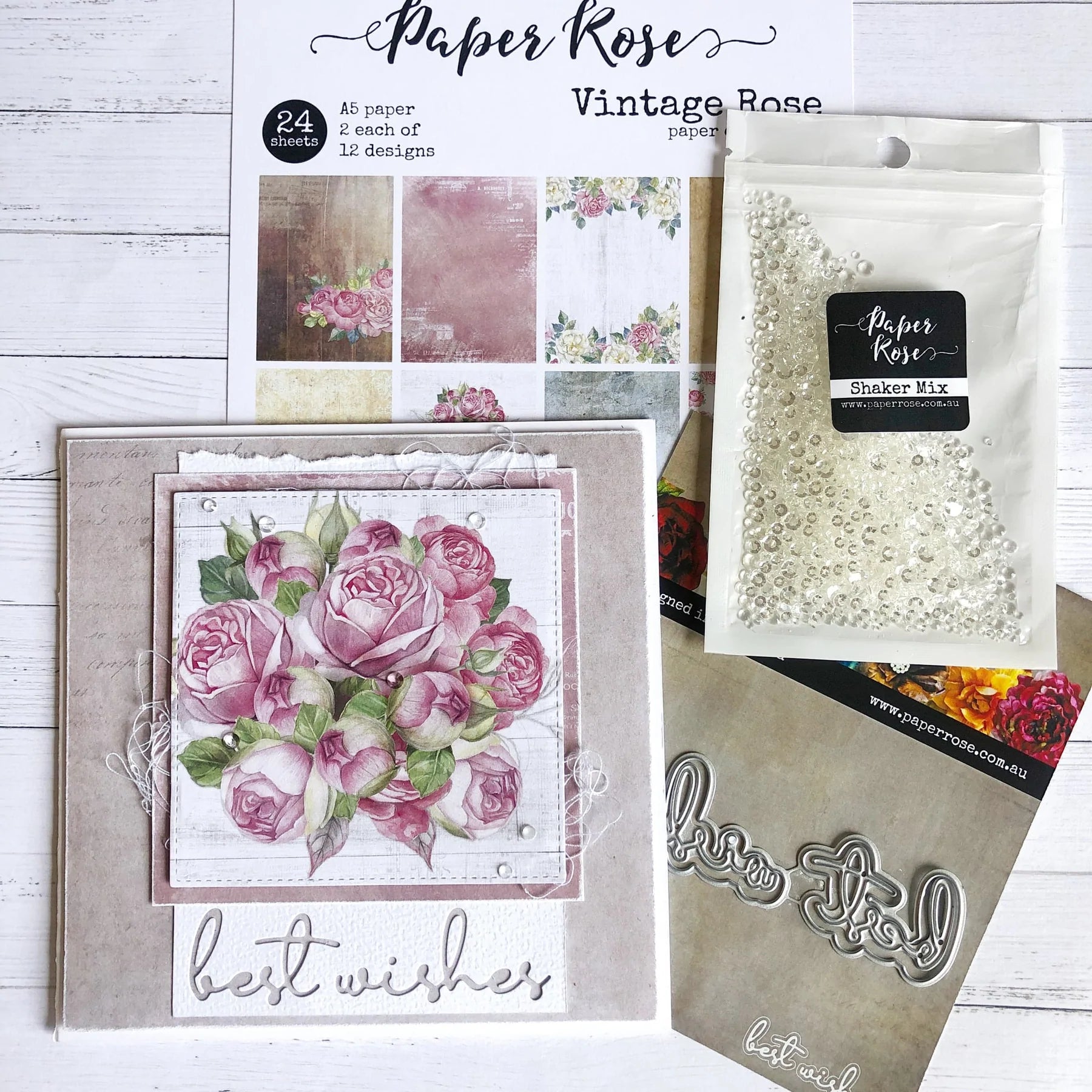 Paper Rose - Clear Crystal Shaker Mix 10Cats