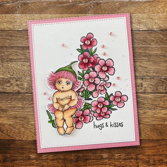 Paper Rose - Clear Stamp Set - Snugglepot & Cuddlepie - Bush Babies Arts & Crafts Paper Rose