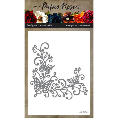 Paper Rose - Metal Die - Butterfly Corner Arts & Crafts Paper Rose