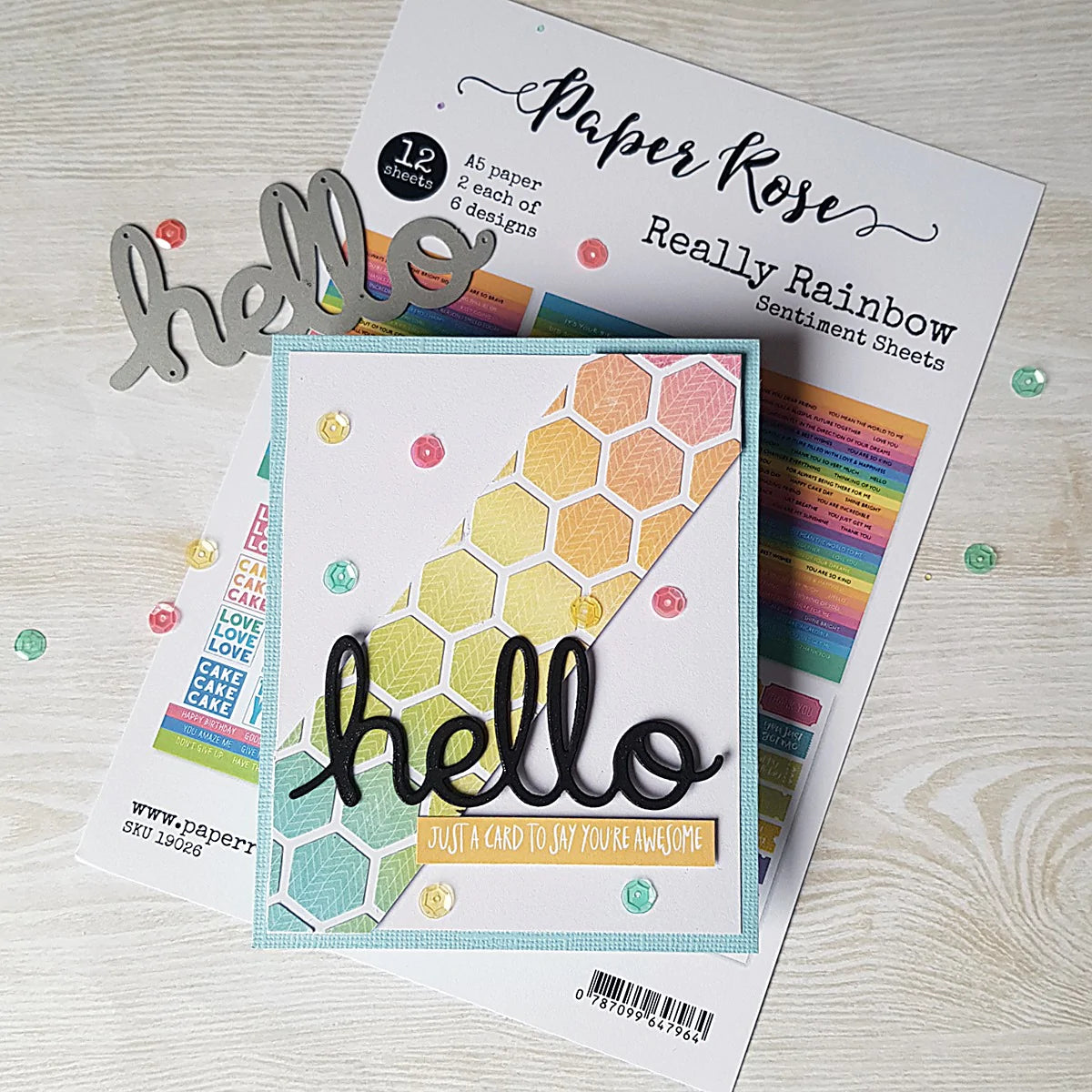 Paper Rose - Metal Die - Hexagon Stack Arts & Crafts Paper Rose