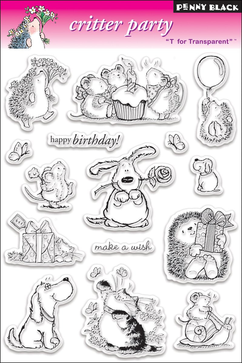 Penny Black - Critter Party - Clear Stamp Set Arts & Crafts Penny Black
