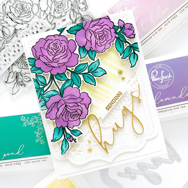 PinkFresh Studios -Clear stamps 4'' x 6''- Garden Roses Arts & Crafts Pinkfresh Studios