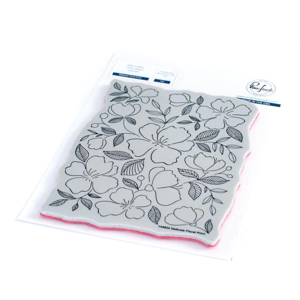 PinkFresh Studios -Cling Rubber stamps 4'' x 6''- Delicate Floral Print Arts & Crafts Pinkfresh Studios