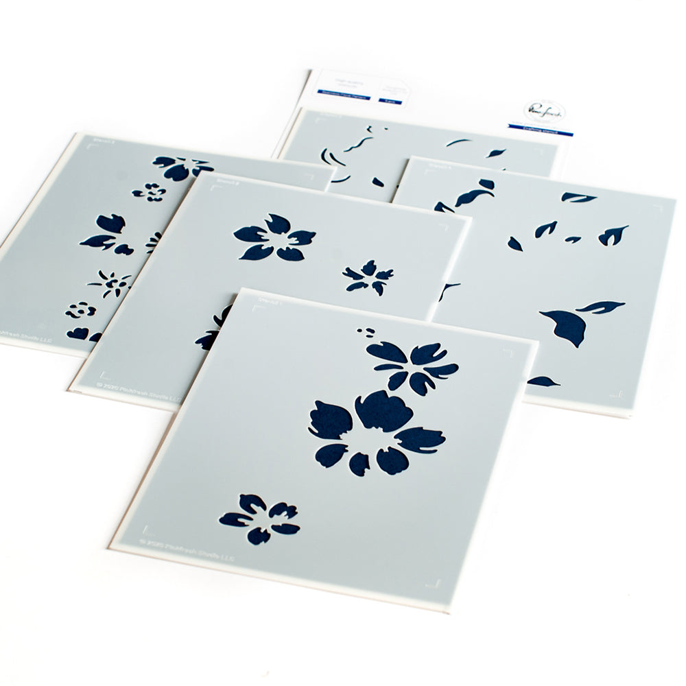 PinkFresh Studio -Layering Stencils -Seamless Floral Pattern – 10Cats