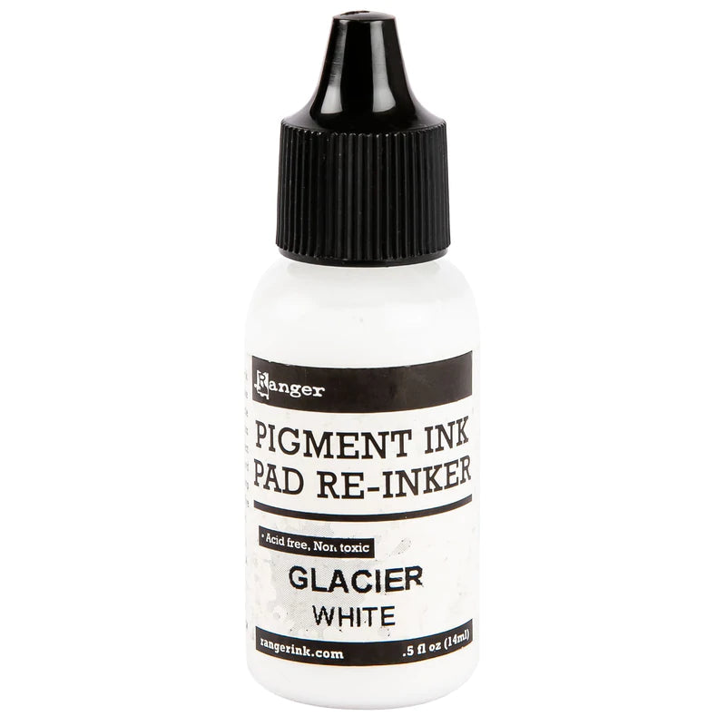 Ranger Pigment Ink Pad Re-Inker Glacier White - 10Cats