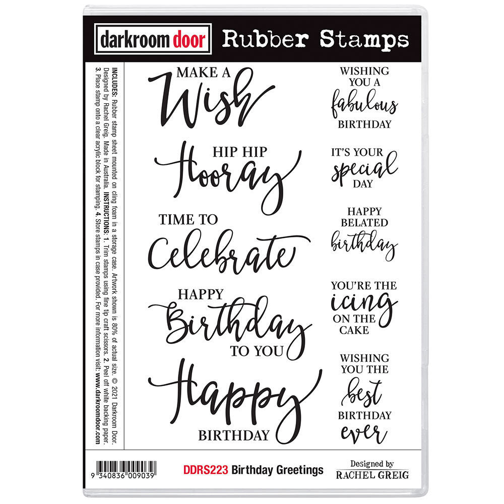 Rubber Stamp - Darkroom Door - Birthday Greetings Arts & Crafts Darkroom Door