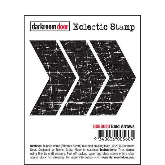 Rubber Stamp - Darkroom Door - Eclectic Stamp - Bold Arrows Arts & Crafts Darkroom Door