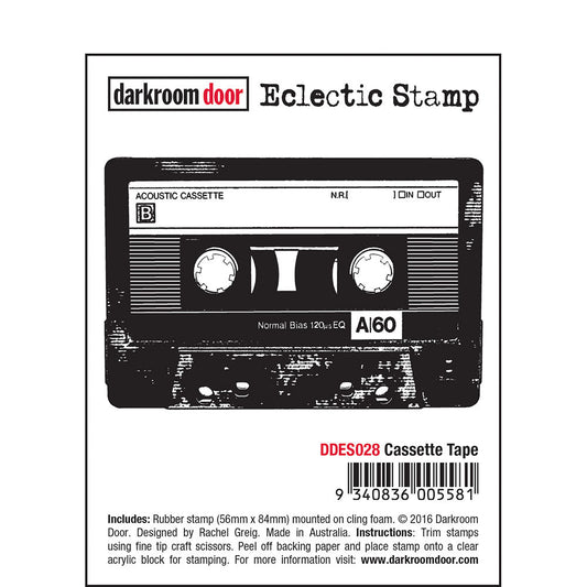 Rubber Stamp - Darkroom Door - Eclectic Stamp - Cassette Tape Arts & Crafts Darkroom Door