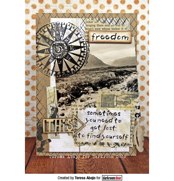 Rubber Stamp - Darkroom Door - Eclectic Stamp - Compass Arts & Crafts Darkroom Door