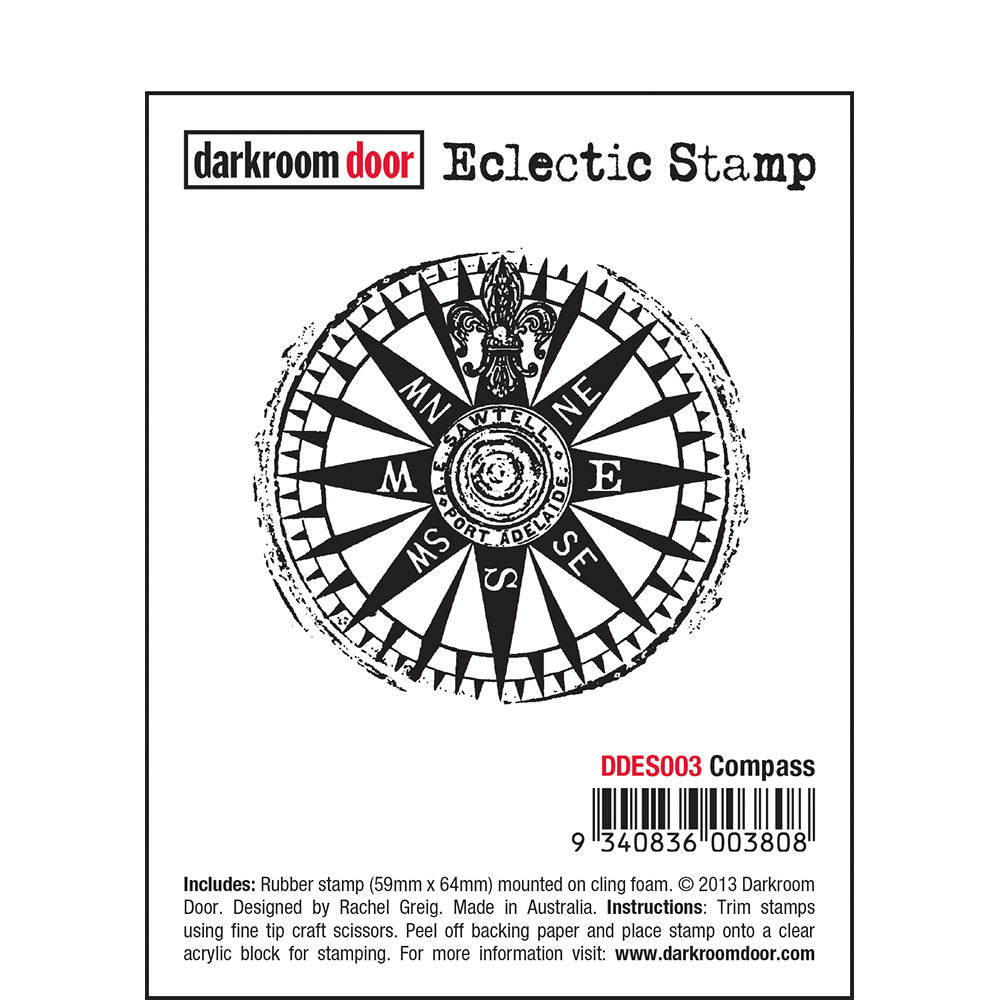Rubber Stamp - Darkroom Door - Eclectic Stamp - Compass Arts & Crafts Darkroom Door