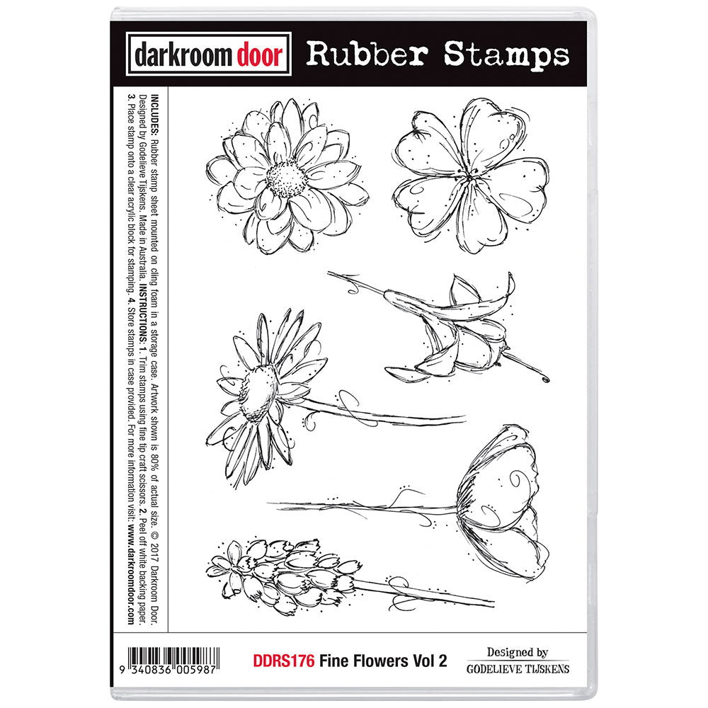 Rubber Stamp - Darkroom Door - Fine Flowers Vol 2 Arts & Crafts Darkroom Door