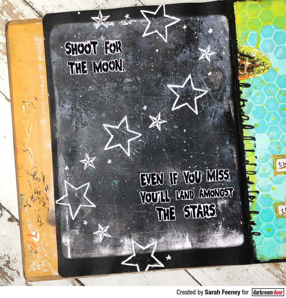Rubber Stamp - Darkroom Door - Quote Stamp - Shoot For The Moon Arts & Crafts Darkroom Door