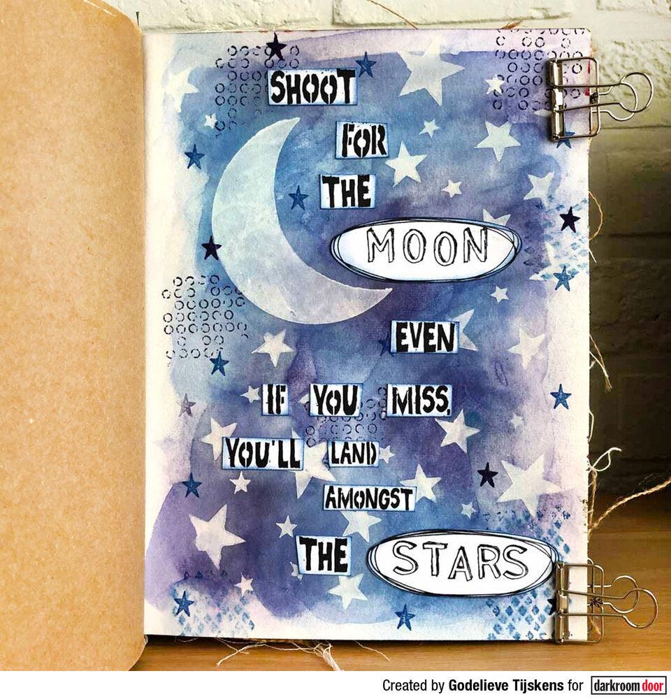 Rubber Stamp - Darkroom Door - Quote Stamp - Shoot For The Moon Arts & Crafts Darkroom Door