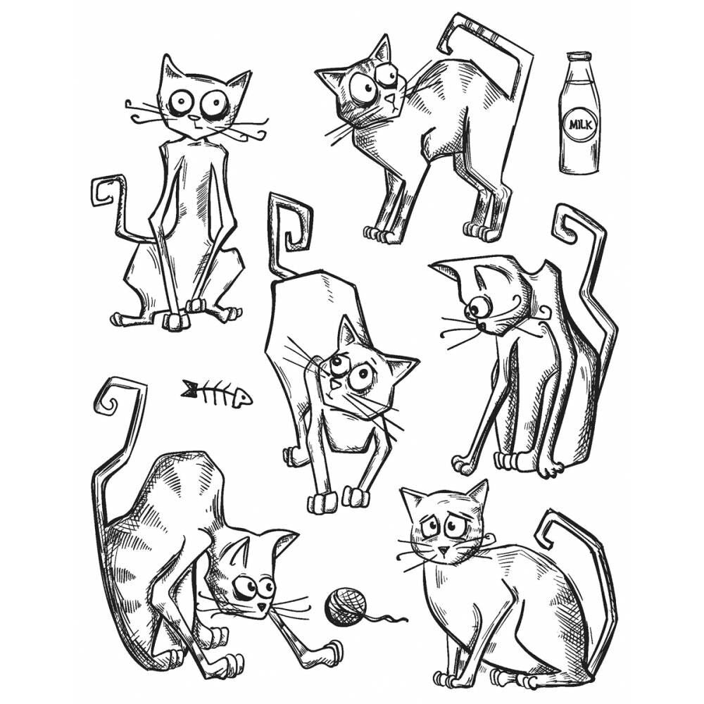 Tim Holtz® Stampers Anonymous - Cling Mount Stamps - Crazy Cats