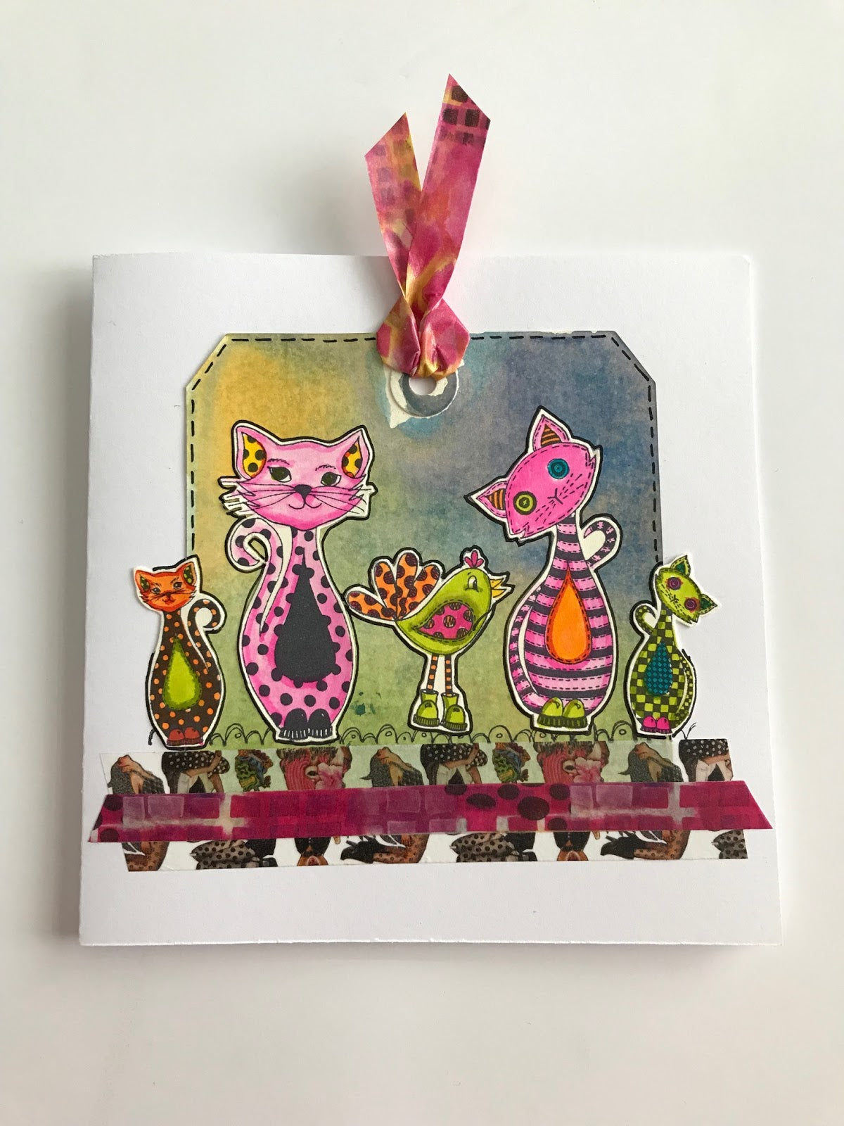 Rubber Stamps - Cling Mount - Dylusions - Cat Among the Pigeons Arts & Crafts Dyan Reaveley