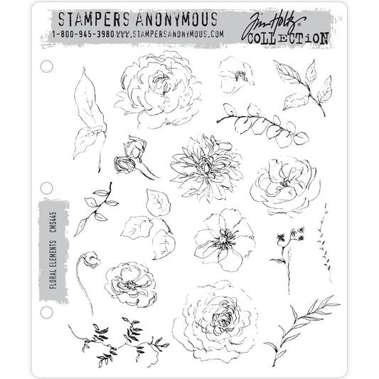 Tim Holtz® Stampers Anonymous - Cling Mount Stamps - Floral Elements