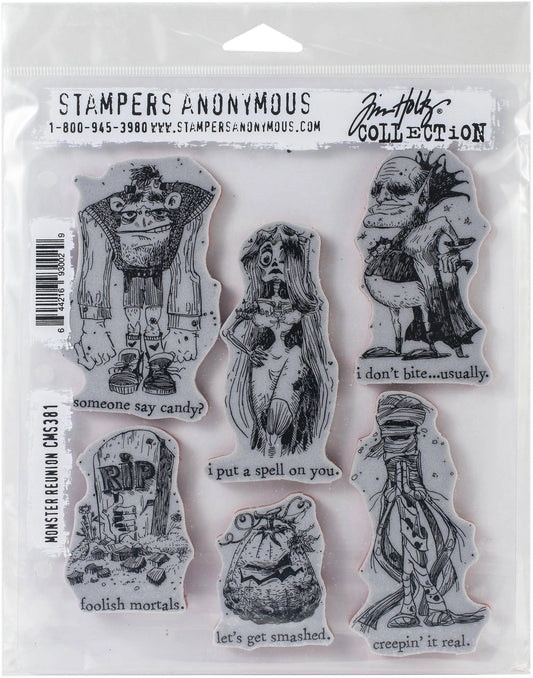 Rubber Stamps - Cling Mount - Monster Reunion Arts & Crafts Tim Holtz