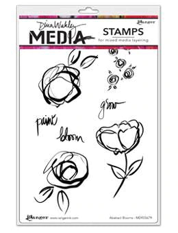 Rubber Stamps - Dina Wakley - Abstract Blooms Arts & Crafts Dina Wakley