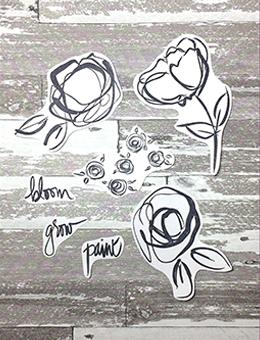 Rubber Stamps - Dina Wakley - Abstract Blooms Arts & Crafts Dina Wakley