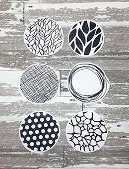 Rubber Stamps - Dina Wakley - Circle Patterns Arts & Crafts Dina Wakley