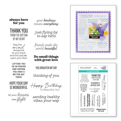 Spellbinders- Paper Arts -  Clear Stamps - Hummingbird Sentiments
