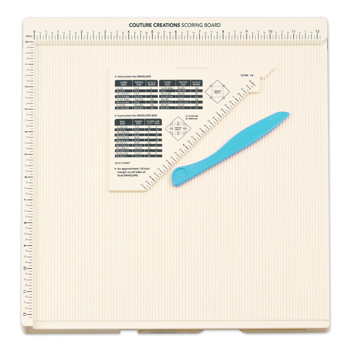 Scoring Board - 12 x 12 (inc bone folder and guide) Arts & Crafts Couture Creations